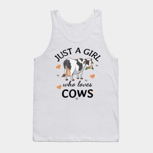 Just a Girl Who Loves cows Gift Tank Top